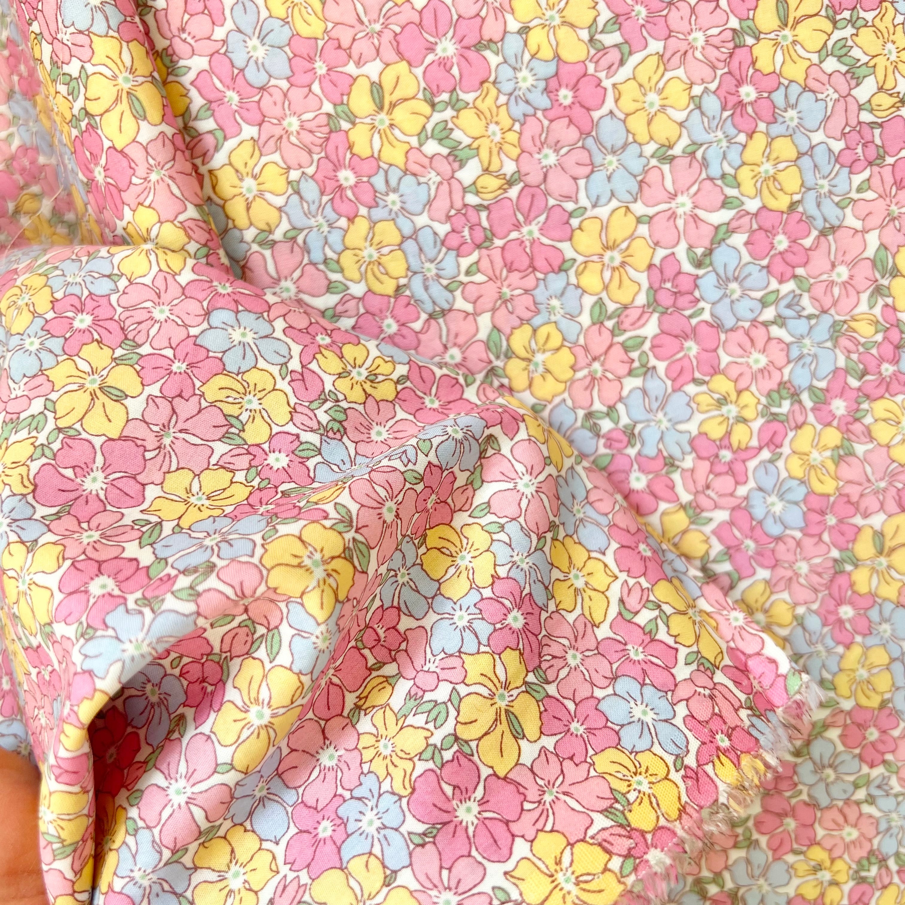 Liberty London- Sadie Rose Tana Lawn Cotton- Pink, Blue, Yellow