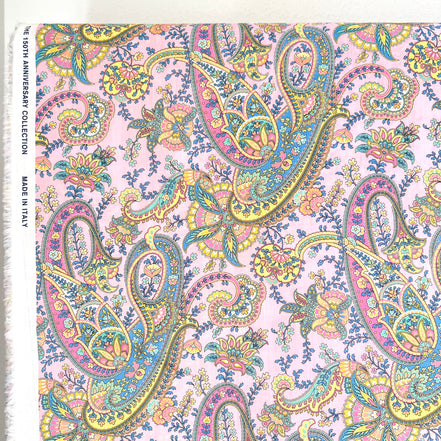 Liberty London- Florence Melody Tana Lawn Cotton- Blue, Yellow, Pink- Paisley