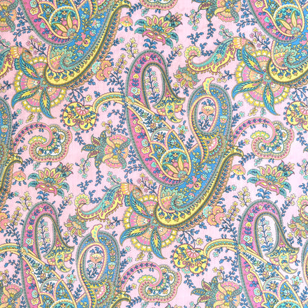 Liberty London- Florence Melody Tana Lawn Cotton- Blue, Yellow, Pink- Paisley