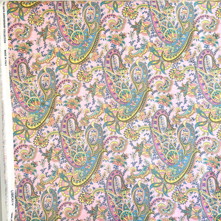 Liberty London- Florence Melody Tana Lawn Cotton- Blue, Yellow, Pink- Paisley