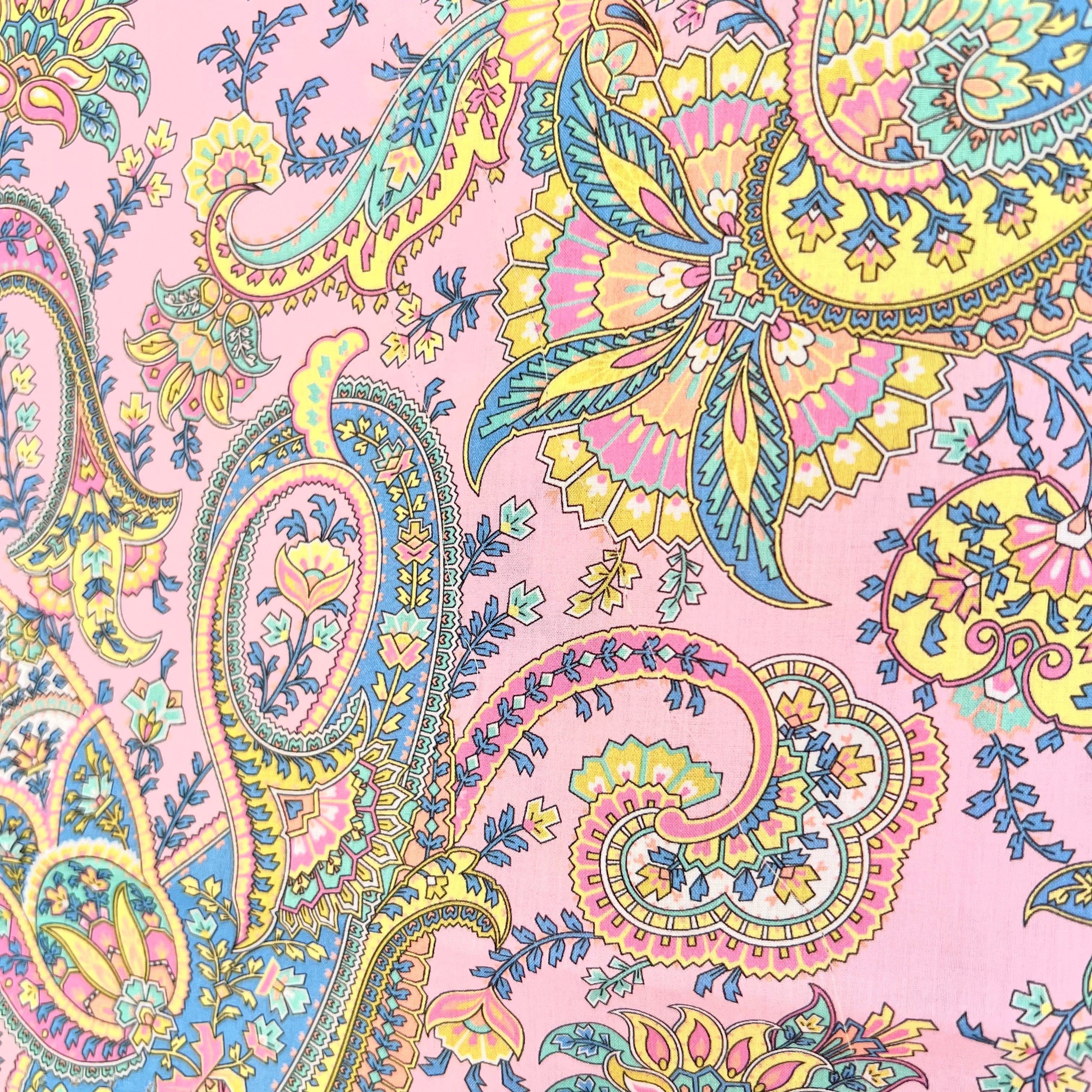 Liberty London- Florence Melody Tana Lawn Cotton- Blue, Yellow, Pink- Paisley