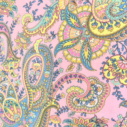 Liberty London- Florence Melody Tana Lawn Cotton- Blue, Yellow, Pink- Paisley