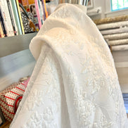 White Floral Silk Blend European Cloque Jacquard- 52” (1732)