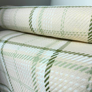 Olive Green, White, Ecru Cotton Woven Plaid- 44” Wide- Heavy for Blankets, Pillows, Wraps- “Straw
