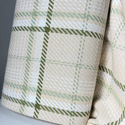 Olive Green, White, Ecru Cotton Woven Plaid- 44” Wide- Heavy for Blankets, Pillows, Wraps- “Straw