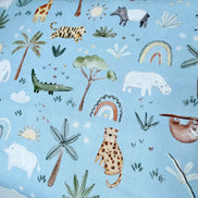 The Wild Ones- Jungle Animals, Rainbows, Sloths- Blue 