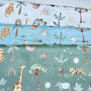 The Wild Ones- Jungle Animals, Rainbows, Sloths- Green 