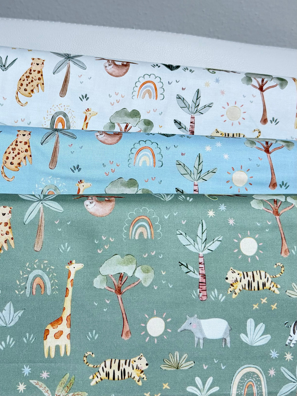 The Wild Ones- Jungle Animals, Rainbows, Sloths- Green 
