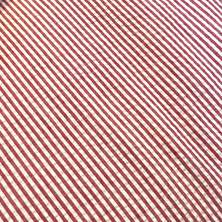 Crimson and White Seersucker Stripe- 57” Wide- Cotton Poly Blend