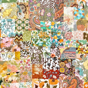Liberty London- Archive Patchwork Tana Lawn Cotton- Blue, Yellow, Green, Orange- Pink