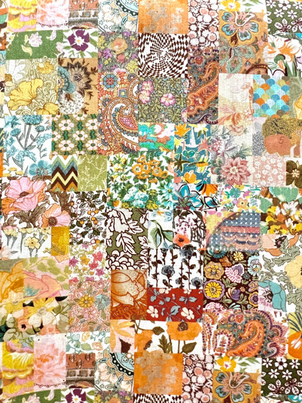 Liberty London- Archive Patchwork Tana Lawn Cotton- Blue, Yellow, Green, Orange- Pink