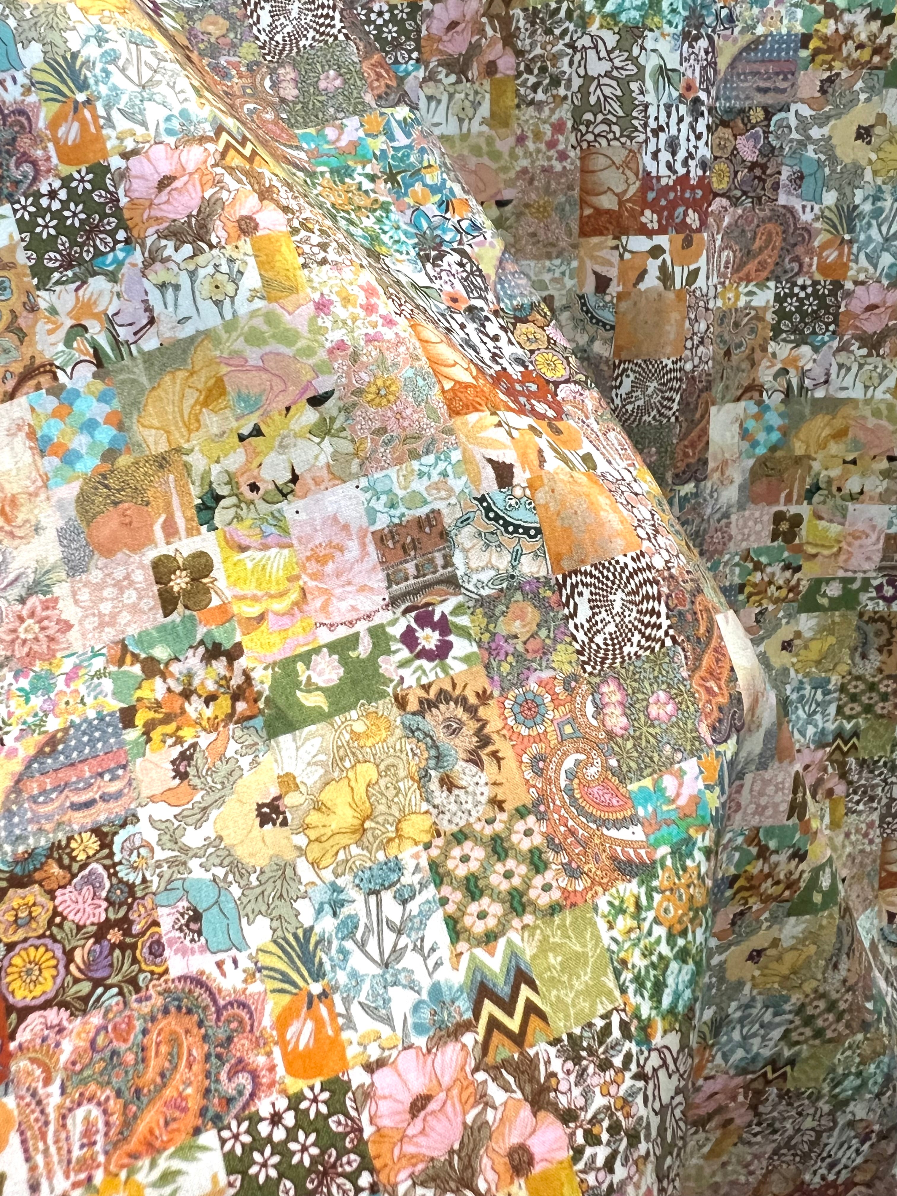 Liberty London- Archive Patchwork Tana Lawn Cotton- Blue, Yellow, Green, Orange- Pink