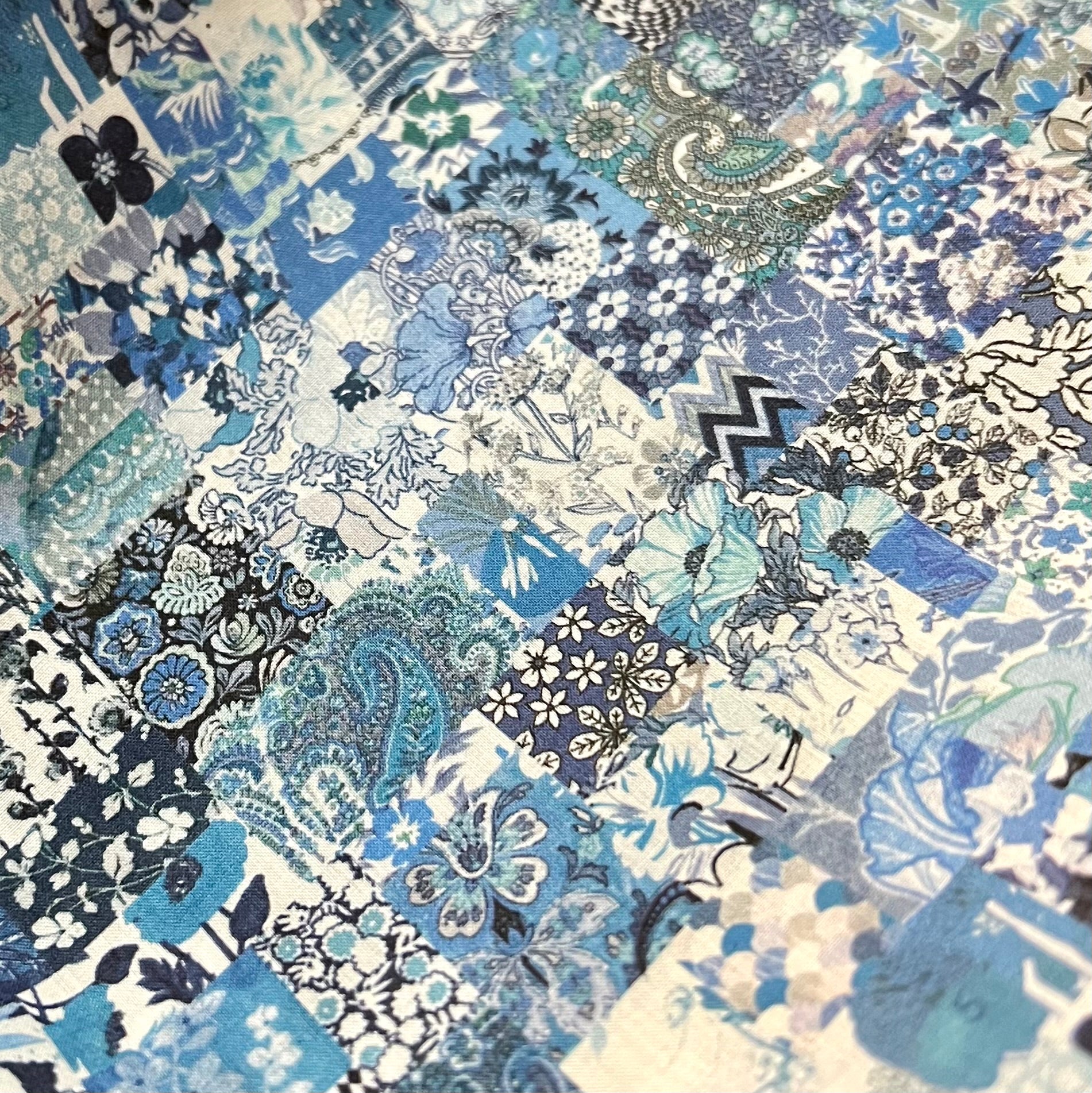 Liberty London- Archive Patchwork Tana Lawn Cotton- Blue & Navy