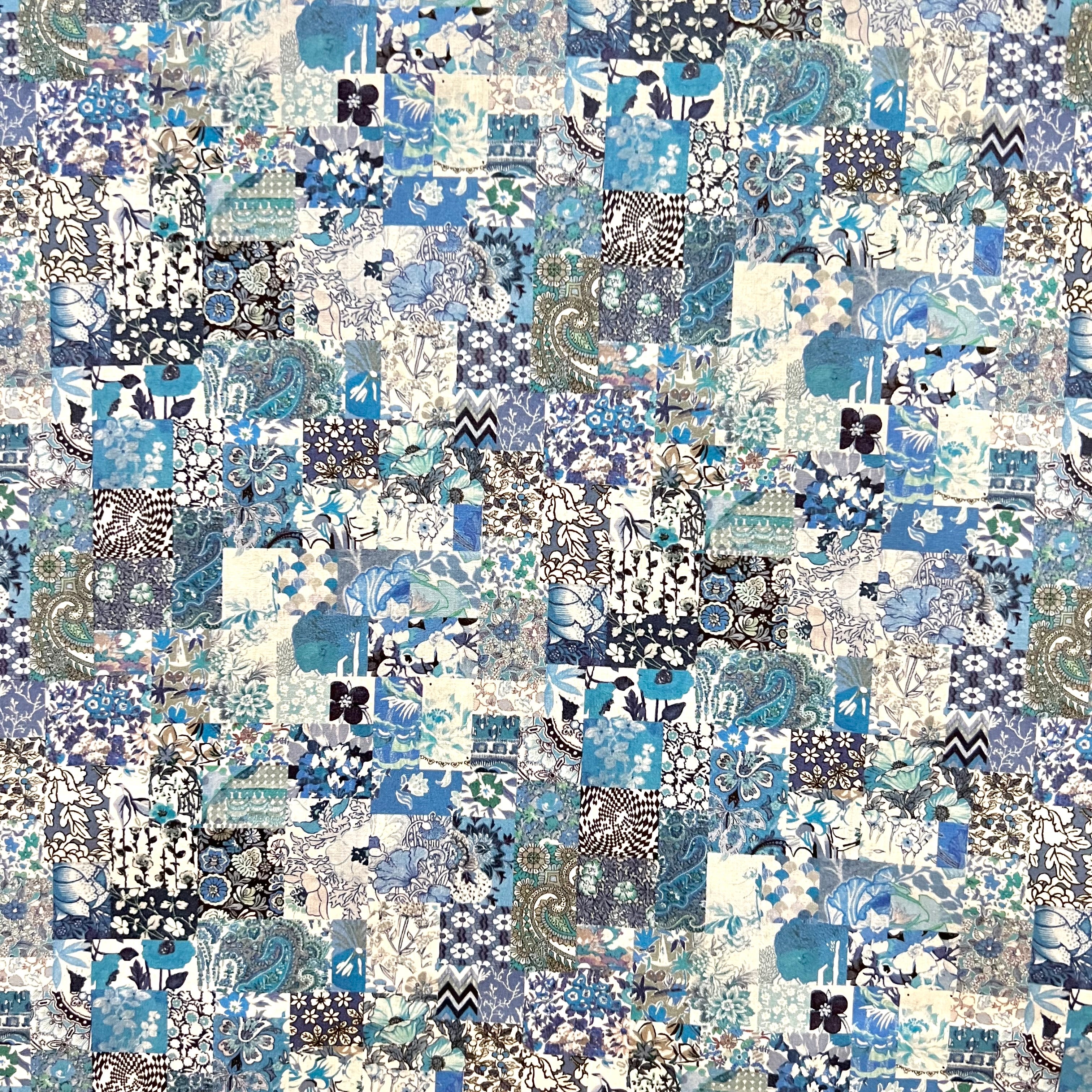 Liberty London- Archive Patchwork Tana Lawn Cotton- Blue & Navy