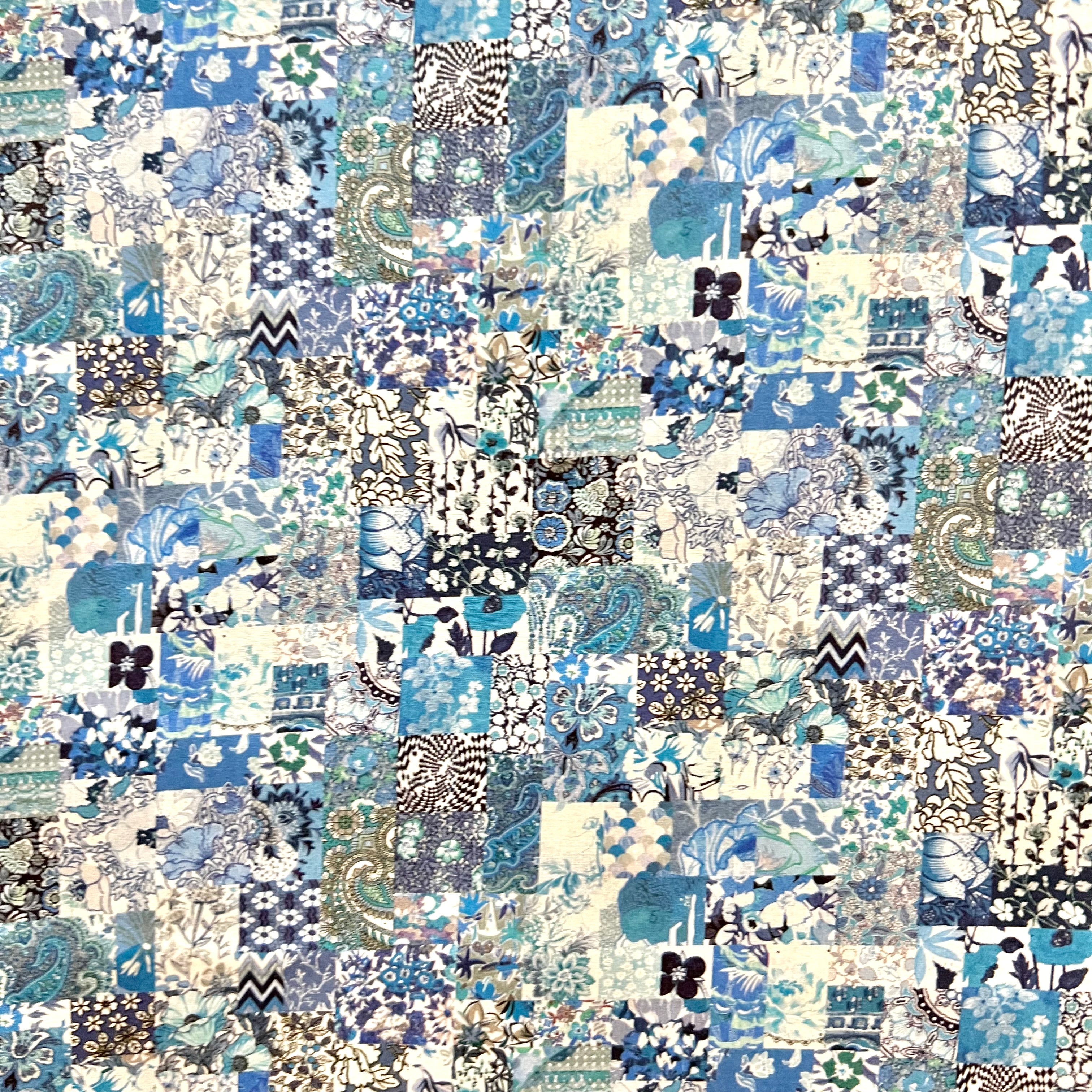 Liberty London- Archive Patchwork Tana Lawn Cotton- Blue & Navy