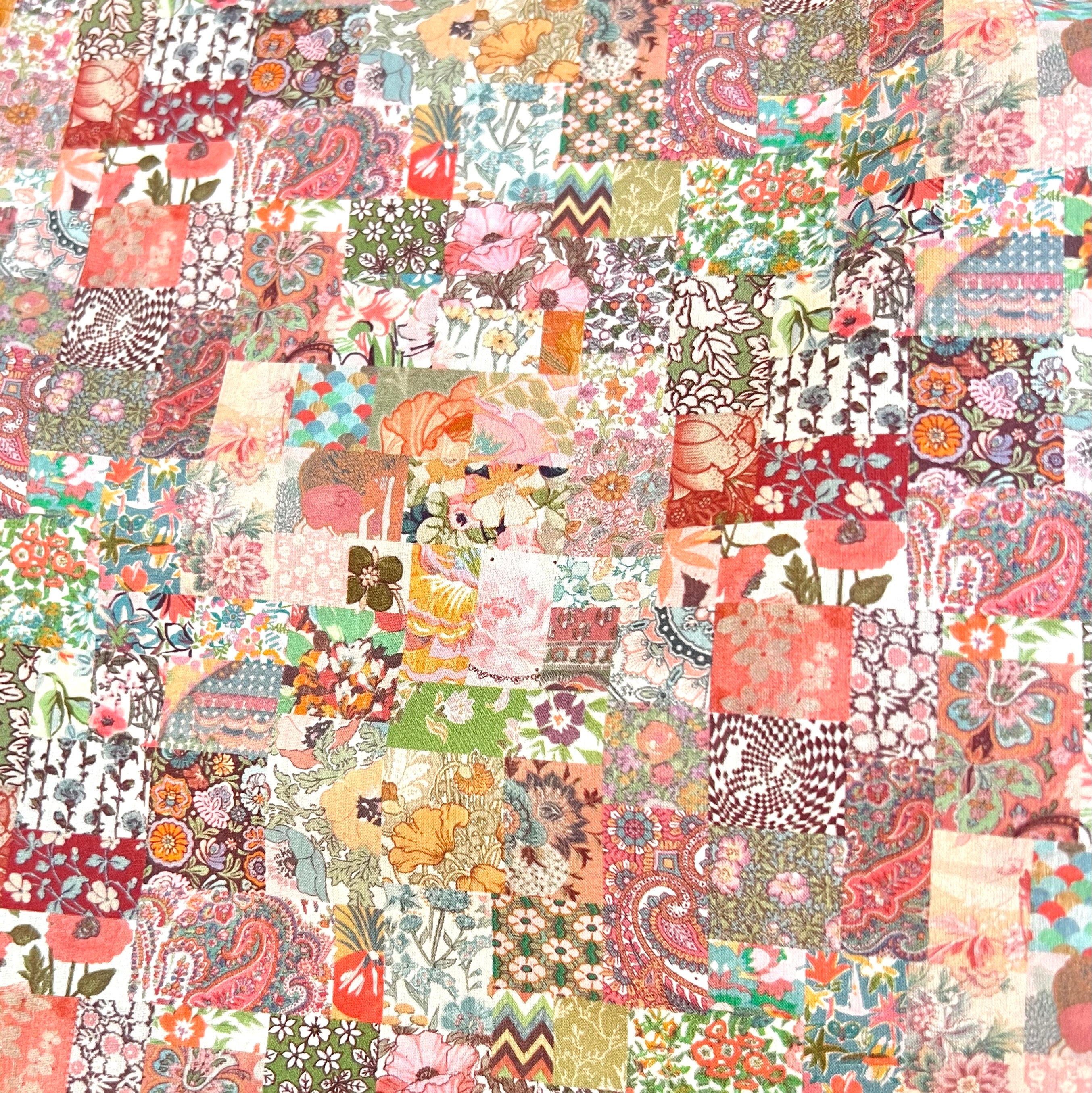 Liberty London- Archive Patchwork Tana Lawn Cotton- Blue, Green, Orange, Red, Pink