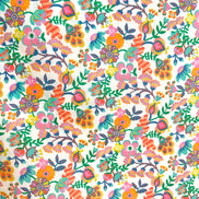 Liberty London- Phoebe Amelia Tana Lawn Cotton- Orange, Green, Pink, Teal, Yellow on White