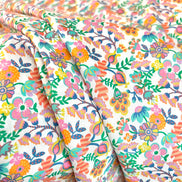 Liberty London- Phoebe Amelia Tana Lawn Cotton- Orange, Green, Pink, Teal, Yellow on White