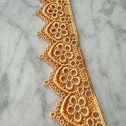 Dark Yellow (Like Saffron) Floral Guipure- Lace Trim 4217- 1.65