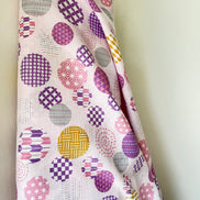 Purple, Yellow, White on Pink- “Light Japanese Style”- Cosmo- 51108-1C- 44” Cotton Dobby