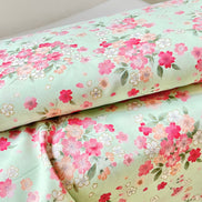 Kokka Japanese Sakura- 100% Cotton- 43” Wide- Subtle Metallic- Hot Pink, Mint