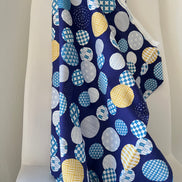 Gray, Yellow, White on Navy- “Light Japanese Style”- Cosmo- 51108-1E- 44” Cotton Dobby