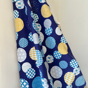 Gray, Yellow, White on Navy- “Light Japanese Style”- Cosmo- 51108-1E- 44” Cotton Dobby