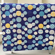 Gray, Yellow, White on Navy- “Light Japanese Style”- Cosmo- 51108-1E- 44” Cotton Dobby