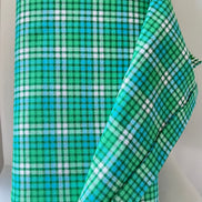 Mammoth Junior Flannel- “Grass”- Green, Turquoise, White- Cotton- 44” Wide