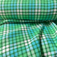 Mammoth Junior Flannel- “Grass”- Green, Turquoise, White- Cotton- 44” Wide