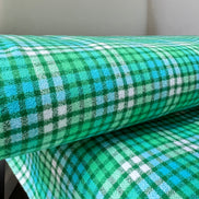 Mammoth Junior Flannel- “Grass”- Green, Turquoise, White- Cotton- 44” Wide