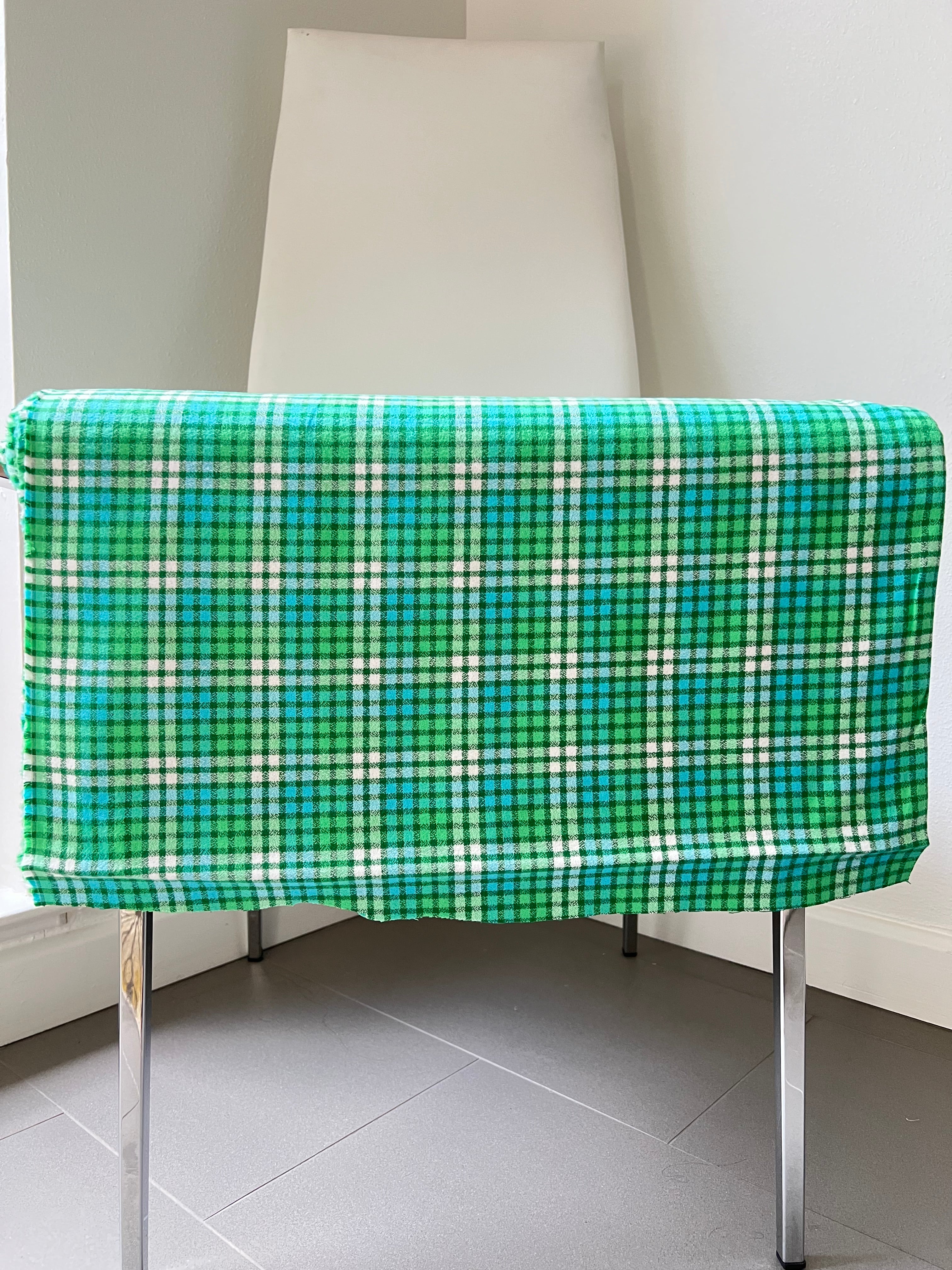 Mammoth Junior Flannel- “Grass”- Green, Turquoise, White- Cotton- 44” Wide