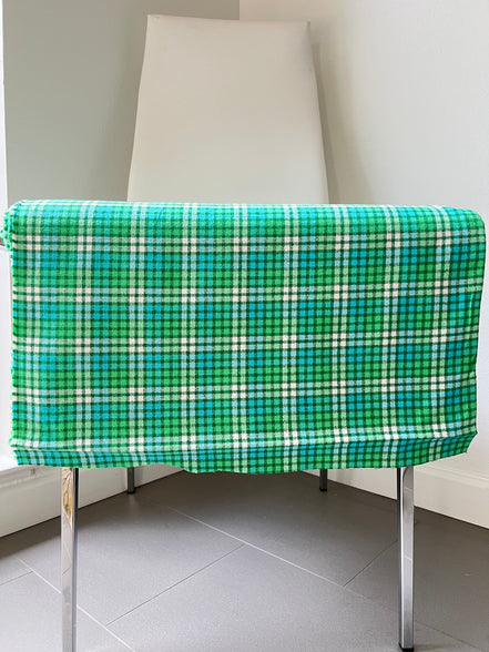 Mammoth Junior Flannel- “Grass”- Green, Turquoise, White- Cotton- 44” Wide