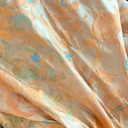 Peach, Aqua Blue Silk Blend Jacquard- 55