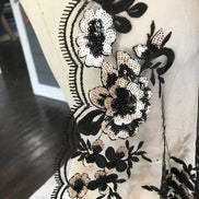 Black Embroidery, Gold & Black Sequins on Black Tulle- 49