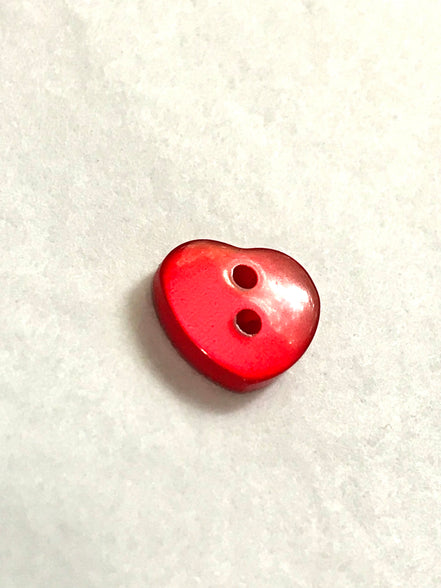 Red Pearl Heart Buttons- P-8323