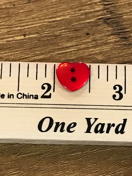 Red Pearl Heart Buttons- P-8323