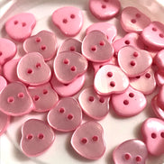 Pink Pearl Heart Buttons- P-8322