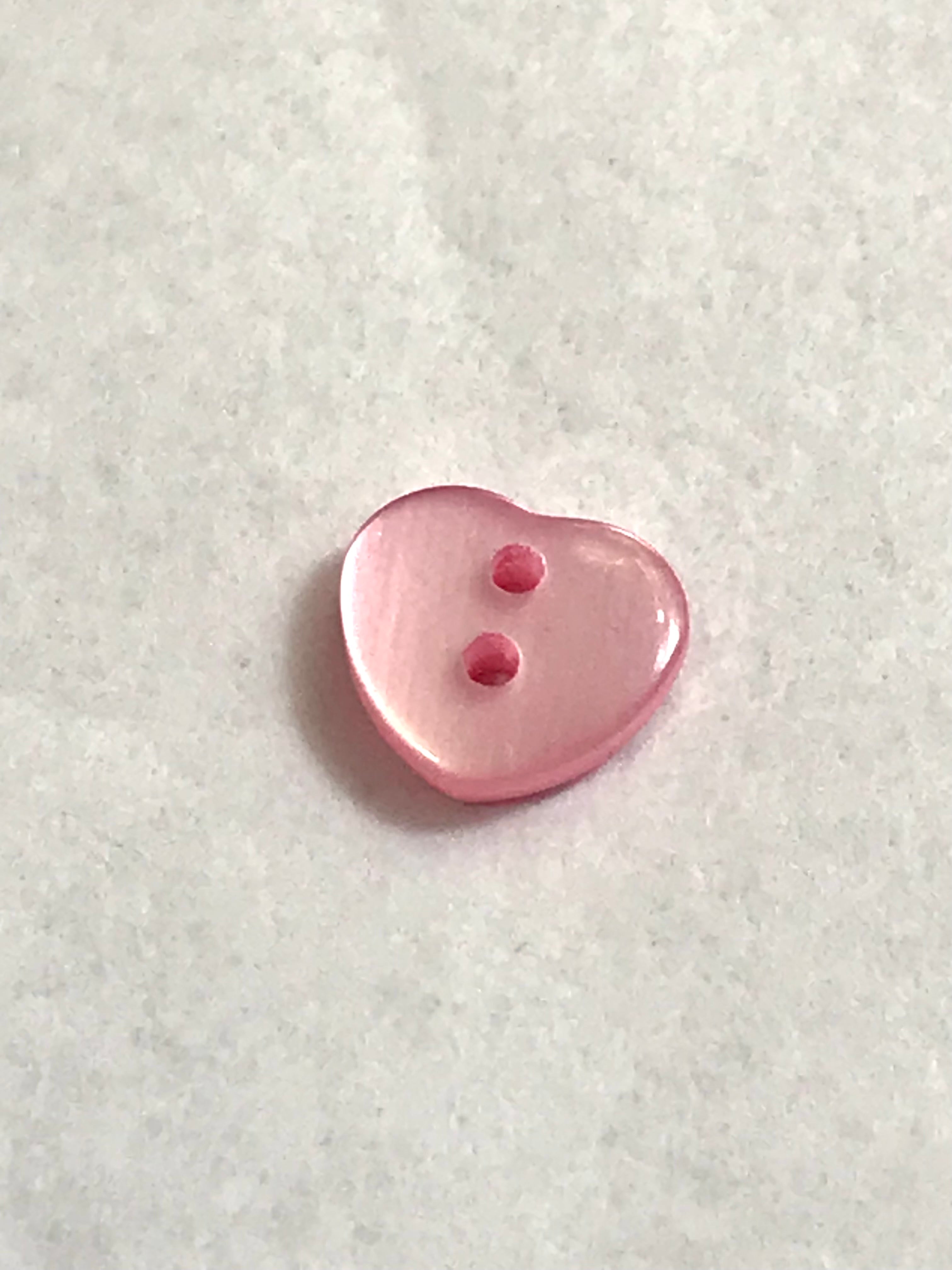 Pink Pearl Heart Buttons- P-8322