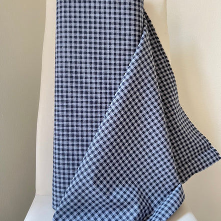 Essex Yarn Dyed Classic Wovens- Linen- Cotton Blend- “Denim"- Gingham- 43” Wide