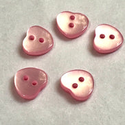 Pink Pearl Heart Buttons- P-8322