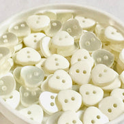 White Pearl Heart Buttons- P-8324