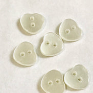 White Pearl Heart Buttons- P-8324