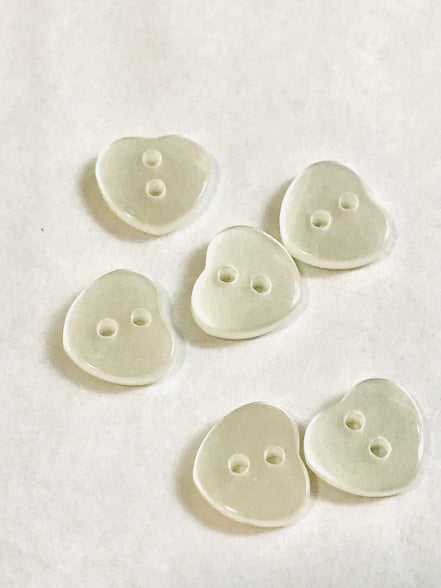 White Pearl Heart Buttons- P-8324