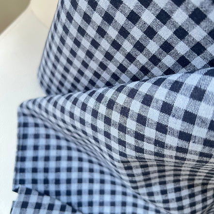 Essex Yarn Dyed Classic Wovens- Linen- Cotton Blend- “Denim"- Gingham- 43” Wide