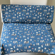 Funny Cats on Blue Cotton Fabric- Kokka- Japanese- 44” Wide