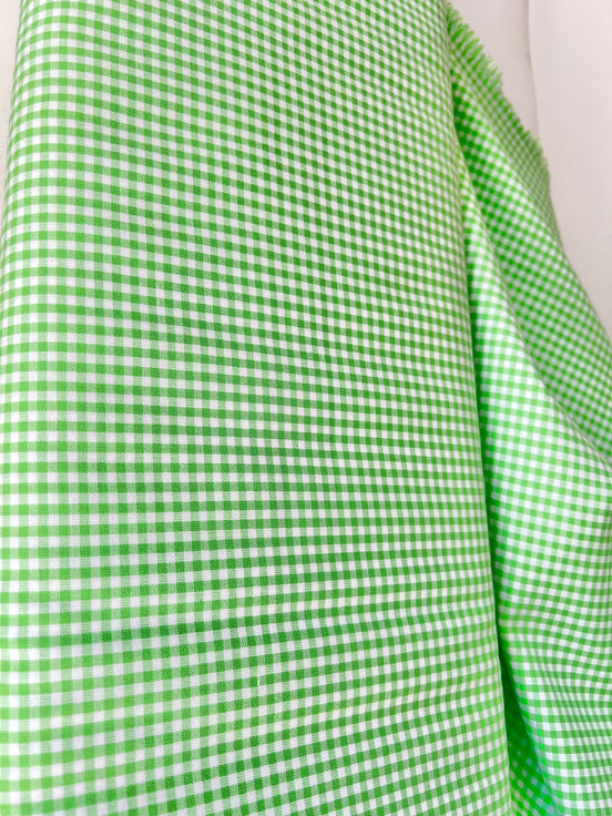 Light Green “Sweet Pea" Carolina Gingham- 1/8”- Cotton- 44” Wide