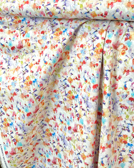 Inky Fields- Multi-color w/ Red- Liberty Tana Lawn