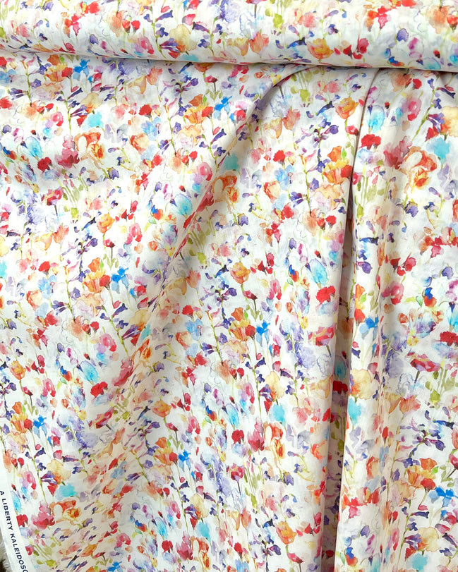 Inky Fields- Multi-color w/ Red- Liberty Tana Lawn