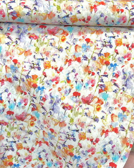 Inky Fields- Multi-color w/ Red- Liberty Tana Lawn